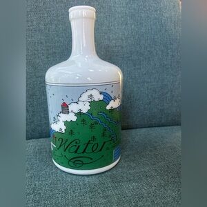 Lillian Vernon White and Green Artistic Bottle glass bottle water bottle classic